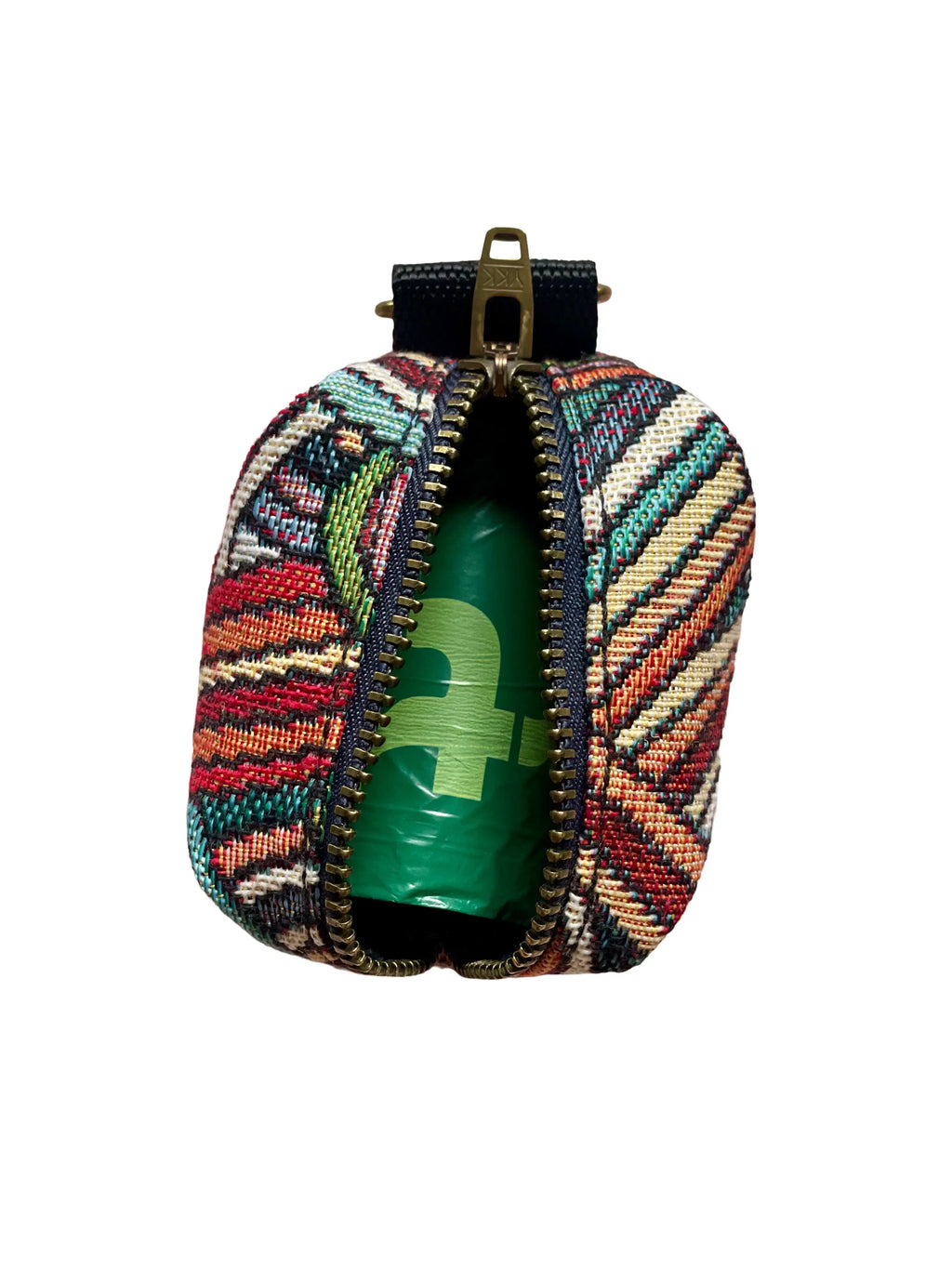 Boop Boop Berlin upcycled dog poop bag holder made from gobelin fabric, one-size dispenser pouch, detail view