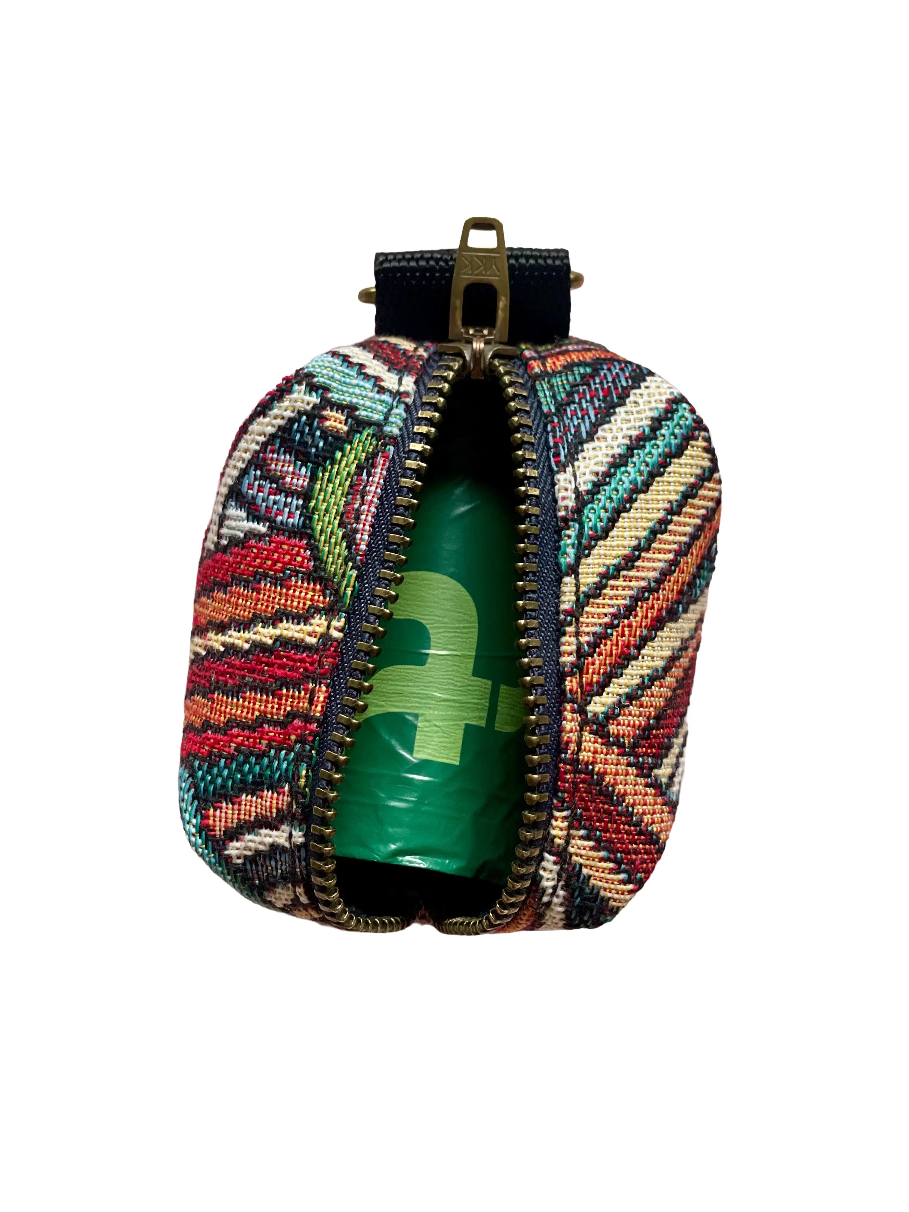 Boop Boop Berlin upcycled dog poop bag holder made from gobelin fabric, one-size dispenser pouch, detail view