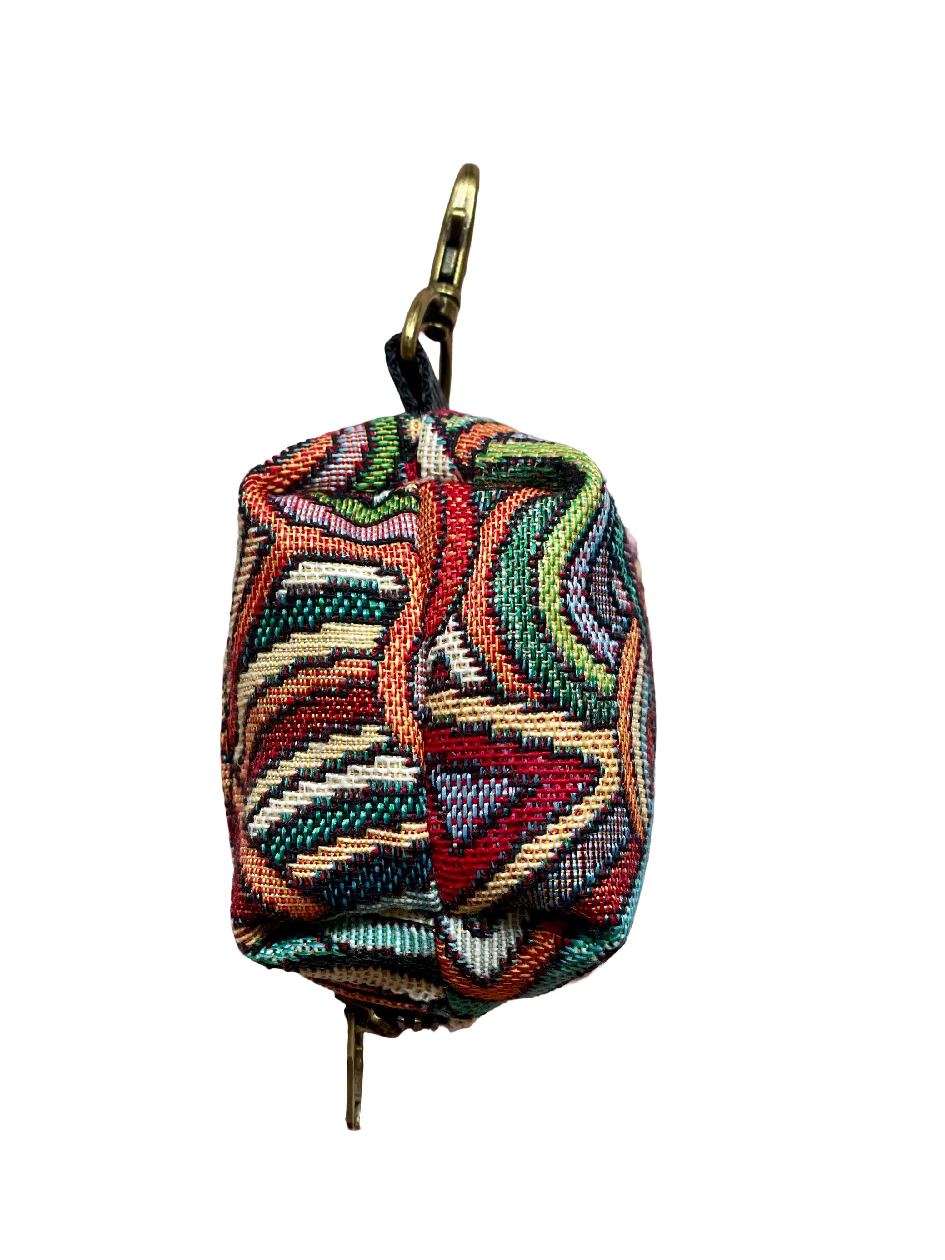 Boop Boop Berlin upcycled dog poop bag holder made from gobelin fabric, one-size dispenser pouch, side view